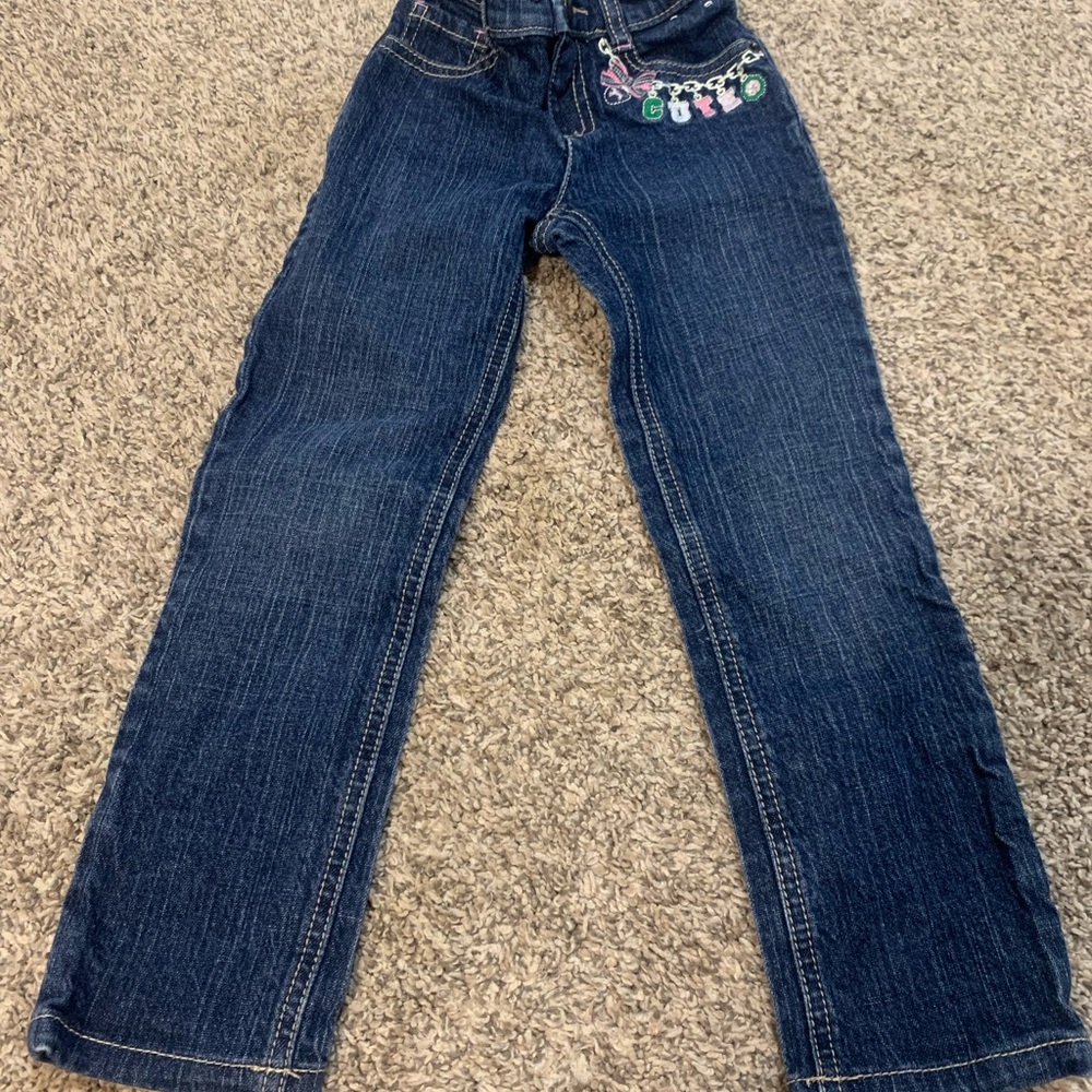 Gymboree Blue Girls Jeans with “CUTE” Embroidery